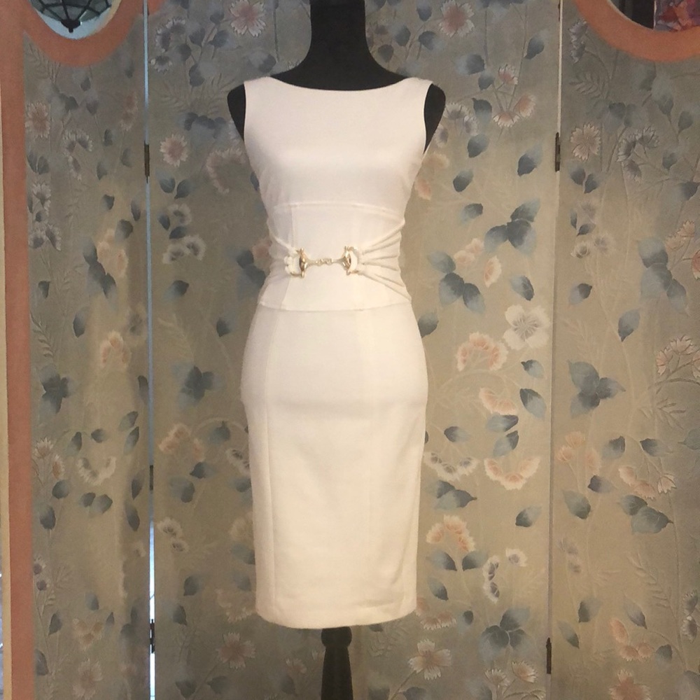 Cache off White stretch knit dress